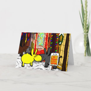 Cartão De Festividades burros na neve em Concord