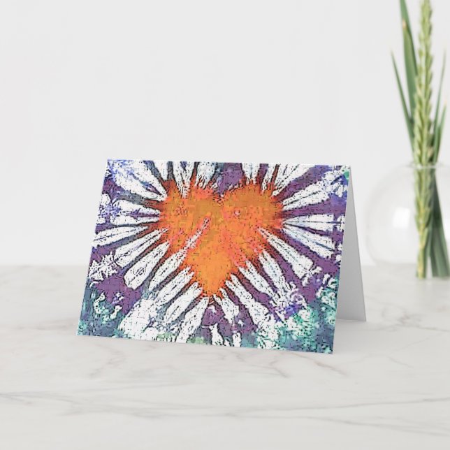 Cartão De Festividades Burst do Coração (Frente)