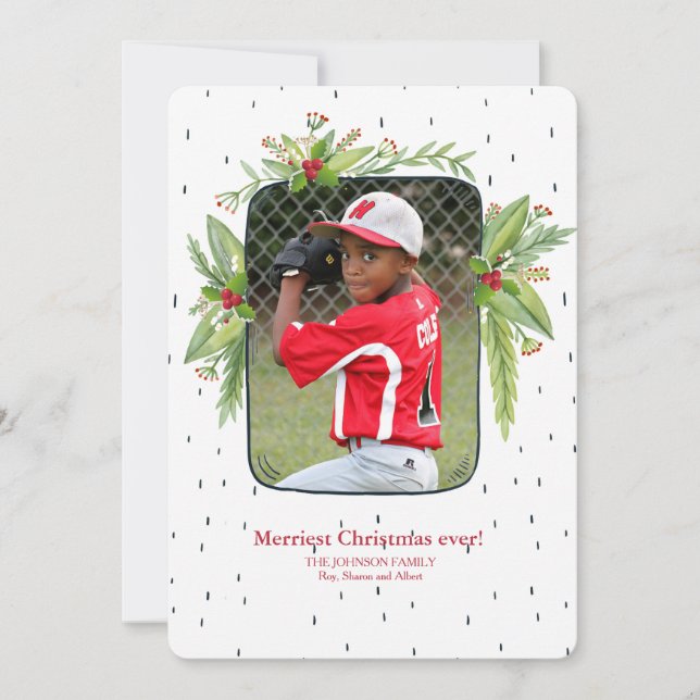 Cartão De Festividades Bursting with Merriment Photo Holiday Card (Frente)