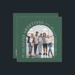 Cartão De Festividades Business Modern Arch Foto do Natal verde<br><div class="desc">As estações de fotos mínimas modernas em forma de abstrato gráfico saudando o cartão verde de Natal da empresa. Negrito na design de tendência. Parte de uma coleção de férias.</div>