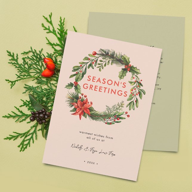 Cartão De Festividades Business Natal FESWREath (Business Christmas Festive Wreath Holiday Card)