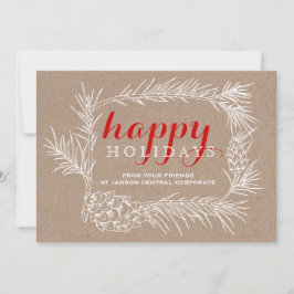 Cartão De Festividades Business Rusfir branch & cone frame Natal