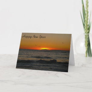 Cartão De Festividades Business Season Greetings Card-Sunset By the Ocean