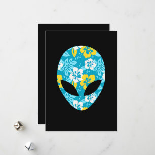 Cartão De Festividades Cabeça de Alienígena Havaiana - Alienígena engraça