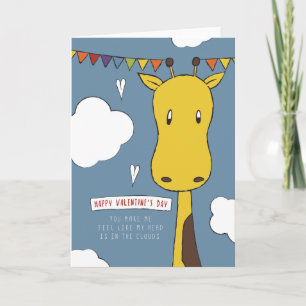 Cartão De Festividades Cabeça na Placa de Namorados de Nuvens