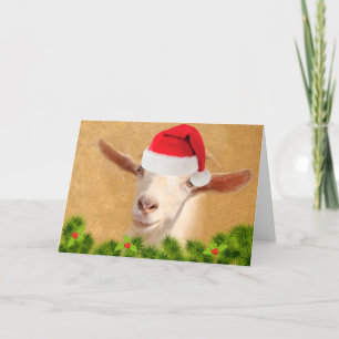 Cartão De Festividades Cabra Natalina Festiva