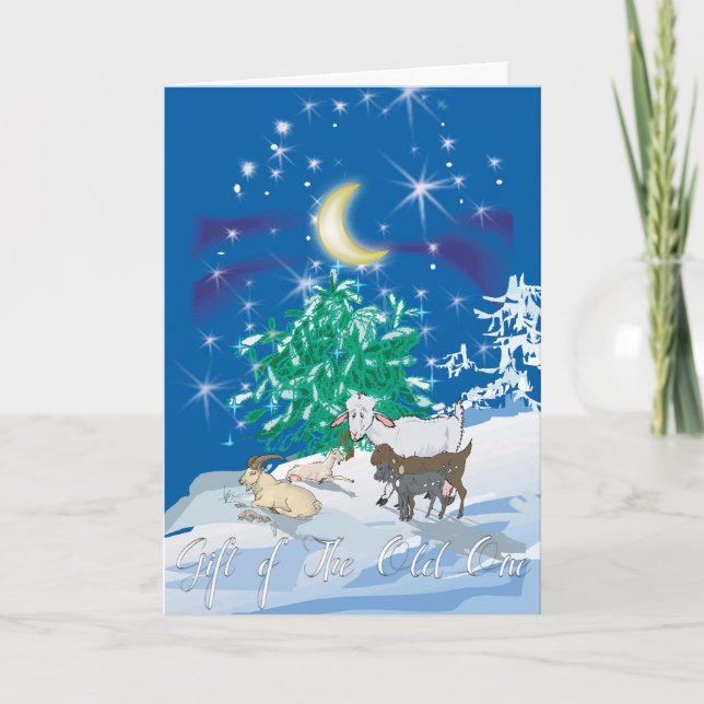 Cartão De Festividades Cabra - Presente do Antigo (Frente)