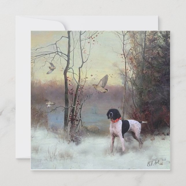 Cartão De Festividades Caça de Woodcock com SPG (Frente)