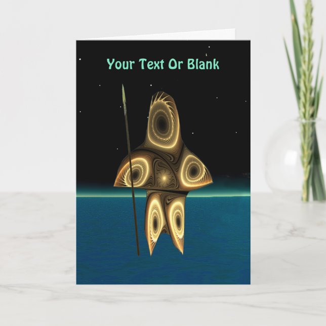 Cartão De Festividades Caçador do Inuit do Fractal (Frente)