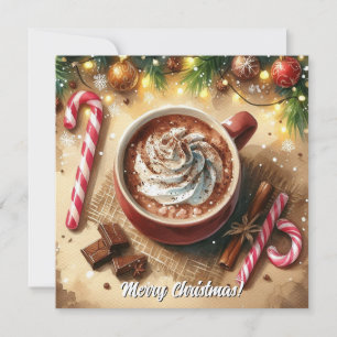 Cartão De Festividades Cacau de Natal Aquarela Feliz Natal