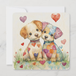 Cartão De Festividades Cachorrinhos de Patchwork no Dia dos Namorados