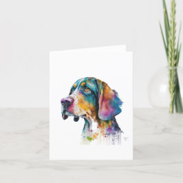 Cartão De Festividades Cachorro Americano De Consoante Em Aquarela E Cane