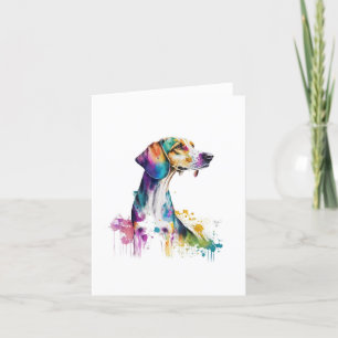 Cartão De Festividades Cachorro Americano De Foxhound Em Aquarela E Canet