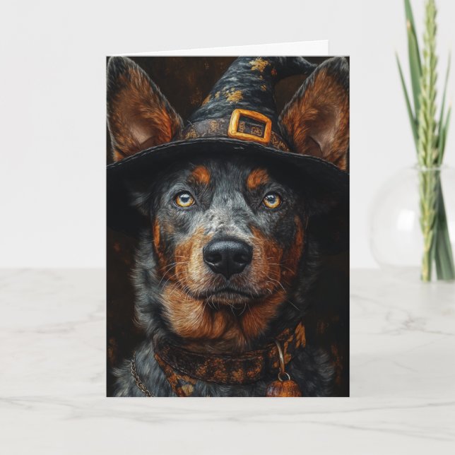 Cartão De Festividades Cachorro Boiadeiro no Halloween (Frente)