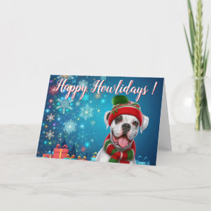Cartão De Festividades Cachorro Boxer Feliz Natal !