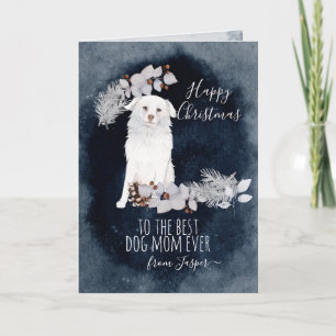 Cartão De Festividades Cachorro Branca de Aidi Personalizado