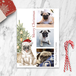 Cartão De Festividades Cachorro-Cachorro e Foto de Cachorro-Pet da Árvore