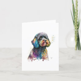 Cartão De Festividades Cachorro Cachorro Em Aquarela E Caneta