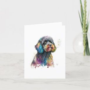 Cartão De Festividades Cachorro Cachorro Em Aquarela E Caneta