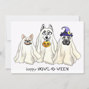 Cartão De Festividades Cachorro Cachorro Fantasma Animal Feliz Halloween
