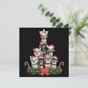 Cartão De Festividades Cachorro Chihuahua Engraçado Árvore de Natal 