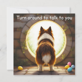 Cartão De Festividades Cachorro Collie - com Nome da Família