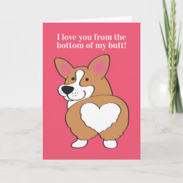 Cartão De Festividades Cachorro Corgi Fofo Coração Bunda Dia dos Namorado