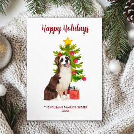 Cartão De Festividades Cachorro da Família Cute Australian Shepherd Natal