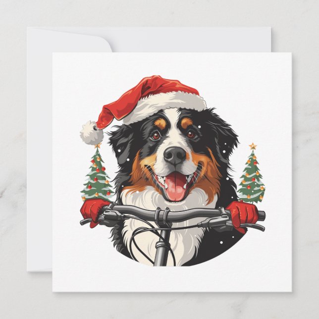 Cartão De Festividades Cachorro da Montanha Bernese de Natal (Frente)