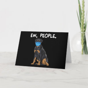 Cartão De Festividades Cachorro da raça Rottweiler com poucas pessoas usa