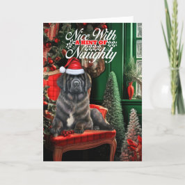 Cartão De Festividades Cachorro da Terra Nova de Natal travesso ou legal