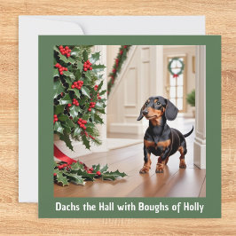 Cartão De Festividades Cachorro Dachshund Animal Humor Divertido Natal
