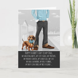 Cartão De Festividades Cachorro Dachshund Fofo e Papai Dia dos Pais Diver