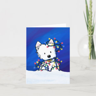 Cartão De Festividades Cachorro das Luzes de Natal