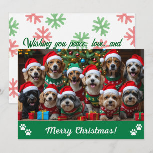 Cartão De Festividades Cachorro de Árvore de Natal Personalizado