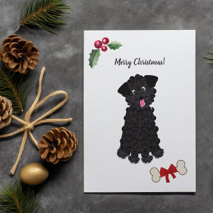 Cartão De Festividades Cachorro de Brinquedo Preto-Cachorro Personalizáve