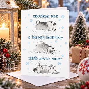 Cartão De Festividades Cachorro de desenho animado Keeshond engraçado   N