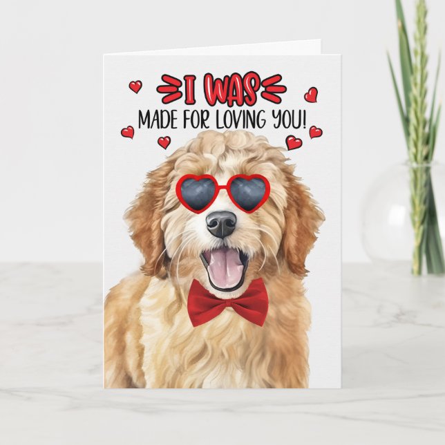 Cartão De Festividades Cachorro de Goldendoodle feito por amar você Namor (Frente)