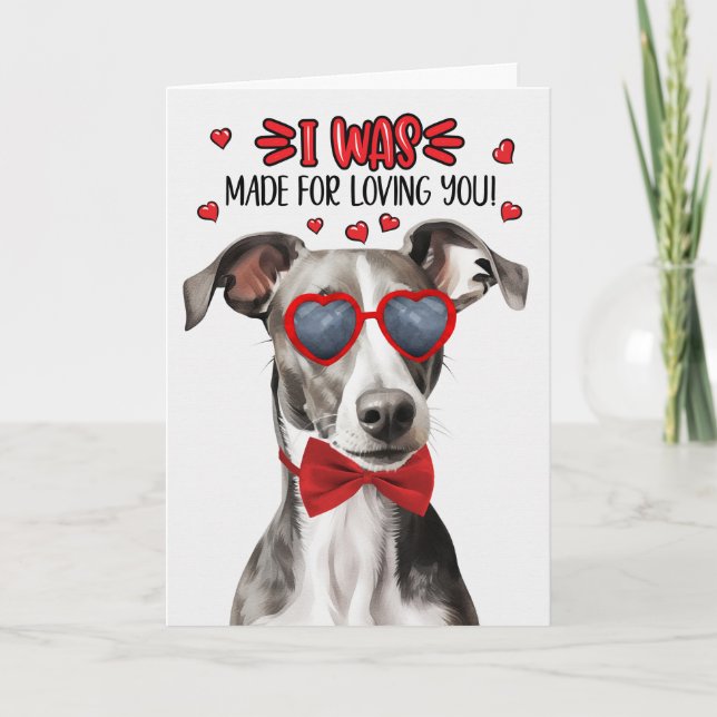 Cartão De Festividades Cachorro de Greyhound feito por amar você (Frente)
