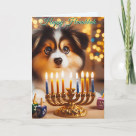 Cartão De Festividades Cachorro de Hanukkah