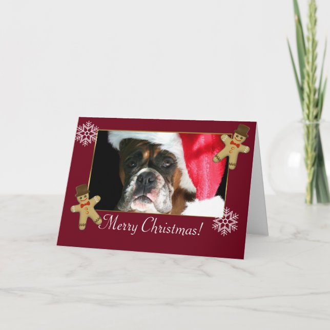 Cartão De Festividades Cachorro de Natal (Frente)