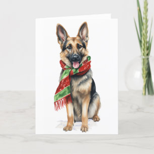 Cartão De Festividades Cachorro de Natal, Cachorro de Feriado, Pastor Ale