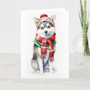 Cartão De Festividades Cachorro de Natal, Cachorro de Feriado, VAZIO