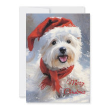 Cachorro de Natal Fofo na Neve