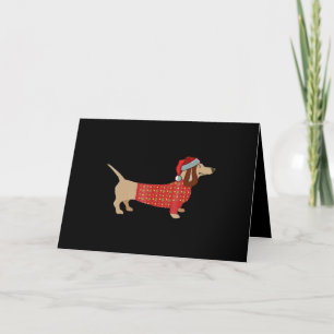Cartão De Festividades Cachorro de Natal Wiener Dachshund Doxie