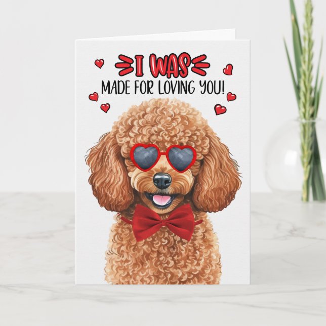 Cartão De Festividades Cachorro de Poodle Miniatura Feito por Te Amar Nam (Frente)