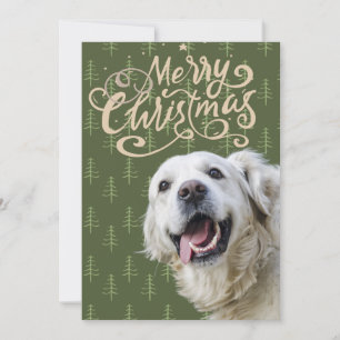 Cartão De Festividades Cachorro de Retriever de ouro sorrindo Feliz Natal
