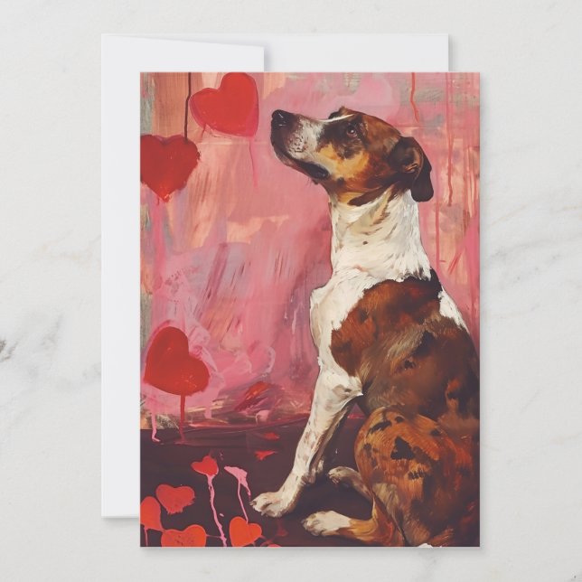 Cartão De Festividades Cachorro Dia de os namorados (Frente)