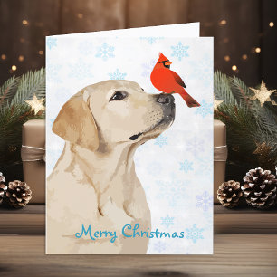 Cartão De Festividades Cachorro do Cardeal de Natal do Laboratório Amare