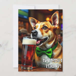 Cartão De Festividades Cachorro do Dia de São Patrício